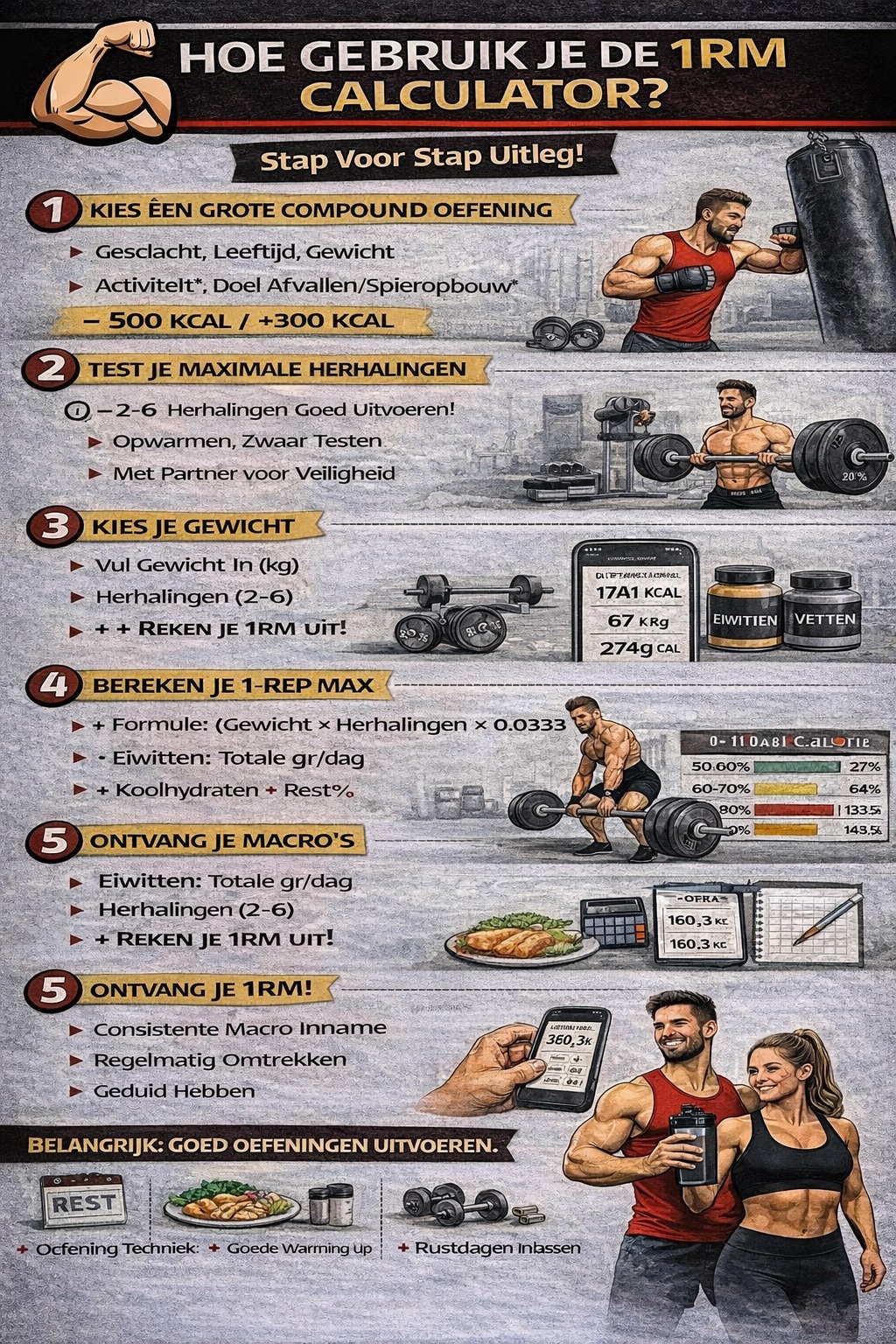 1RM calculator uitleg: bereken je maximale kracht